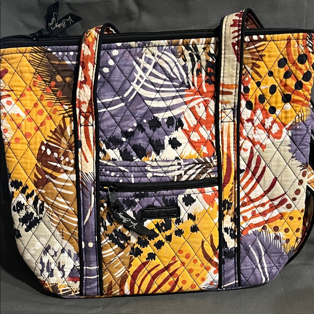 Vera Bradley Purple and Yellow Quilted Tote